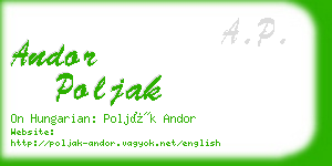 andor poljak business card